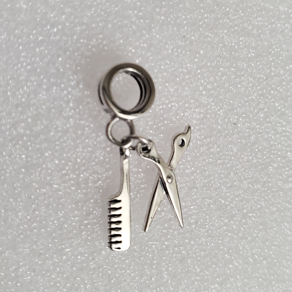 Hairdresser Shears bracelet charm -Silver 925